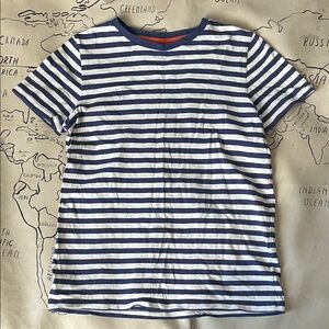 Mini Boden Navy & White Striped Short-Sleeve Tee kids size 11-12 yr old